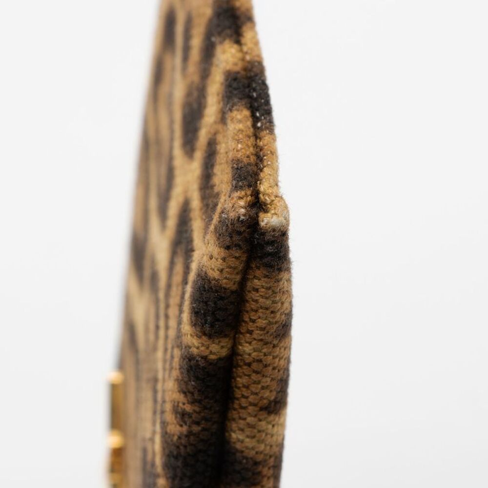 Saint Laurent Canvas Calfskin Leopard Monogram Bill Pouch - Picture 9 of 10